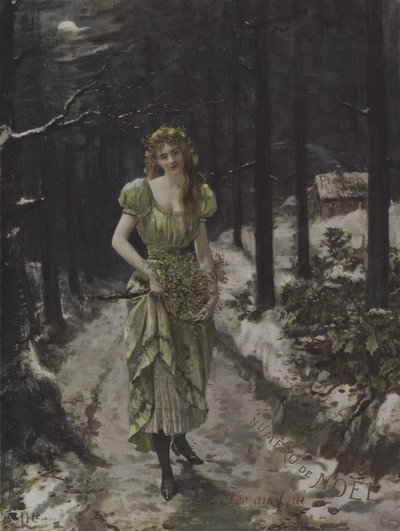 La Fee au Gui (The Mistletoe Fairy) (لون ليثو) بواسطة المدرسة الفرنسية
