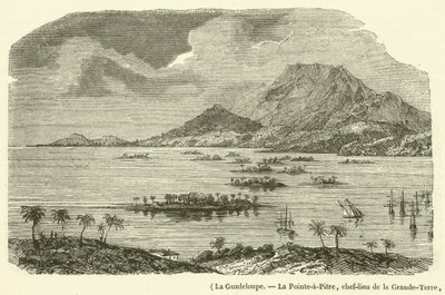 غوادلوب ، La Pointe-a-Pitre ، عاصمة غراند تير ، التي دمرها زلزال 8 فبراير 1843 (نقش) بواسطة المدرسة الفرنسية