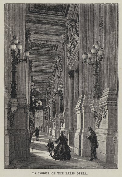La Loggia of the Paris Opera (engraving) بواسطة المدرسة الفرنسية