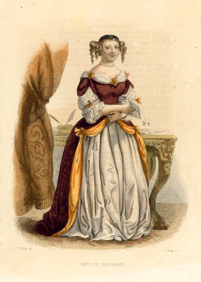 La Marquise de Sevigne (نقش ملون) بواسطة المدرسة الفرنسية