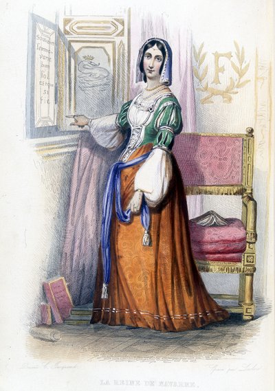La Reine de Navarre (Margarita?) - in “” Le Plutarque francais””, ed. Mennechet بواسطة المدرسة الفرنسية