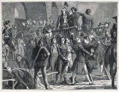 La Terreur أثناء الثورة Fraincaise: حكم على جيروندان بالإعدام إجازة للسكافود يغني الأغاني الوطنية بواسطة المدرسة الفرنسية