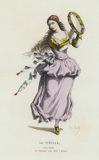 La Vieille (نقش ملون) بواسطة المدرسة الفرنسية
