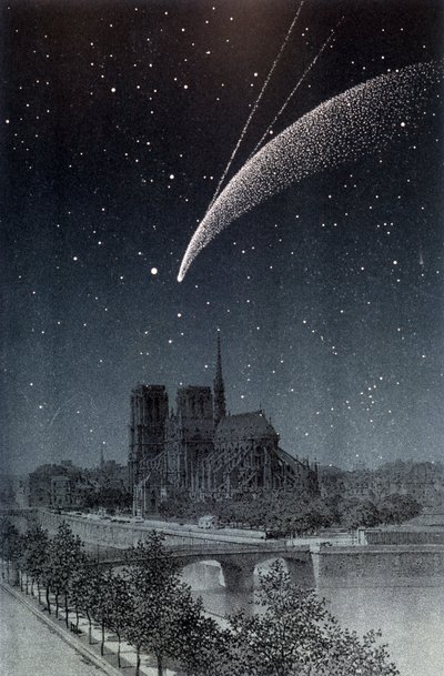 La comet de Donati ، شوهد في باريس 1858/4/10 - في "" Le Ciel "لأميدي Guillemin ، Hachette ، باريس بواسطة المدرسة الفرنسية