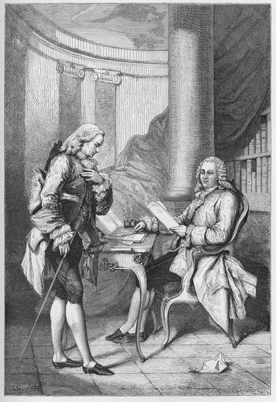 استقالة تورغوت 1776 - لويس السادس عشر (1754-1793) ، ملك فرنسا ، وآن روبرت جاك تورجوت (1727-1781) - إقالة تورغوت - نقش من "" تاريخ فرنسا الذي روى لأحفادي "" - بقلم فرانسوا جيزوت - 1872-1876 بواسطة المدرسة الفرنسية