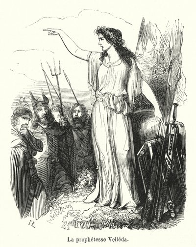 La prophetesse Velleda (engraving) بواسطة المدرسة الفرنسية