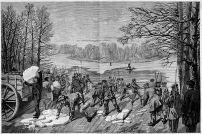 حصاد الجليد من البحيرات المتجمدة في Bois de Vincennes ، في "The Illustrous World" "1887. بواسطة المدرسة الفرنسية
