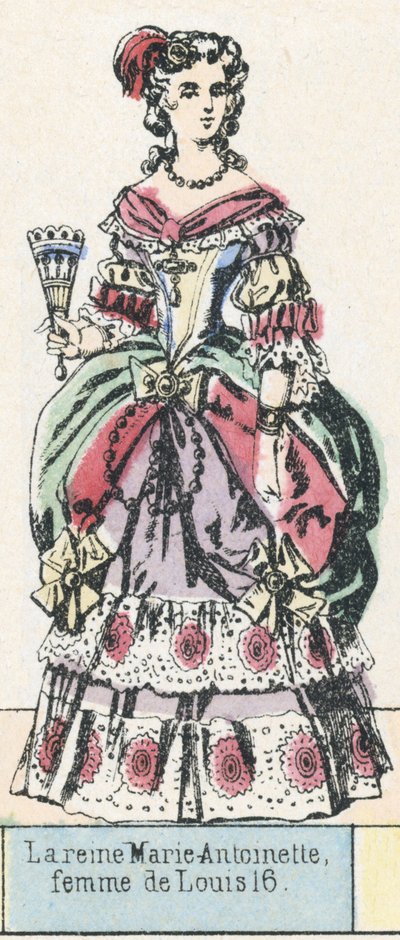 La reine Marie-Antoinette, femme de Louis 16 (coloured engraving) بواسطة المدرسة الفرنسية