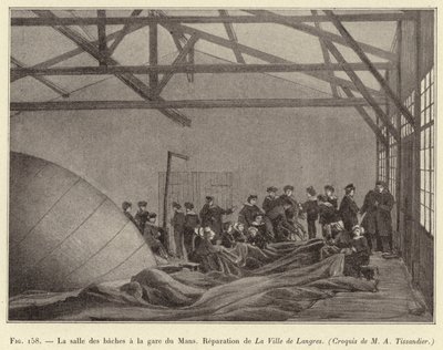 غرفة القماش المشمع في محطة Le Mans ، Repair of the City of Langres بواسطة المدرسة الفرنسية