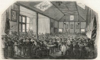 La taverne des Canotiers في بيرسي في القرن التاسع عشر - نقش في "Tableau-de-Paris" بواسطة إدموند تيكسييه 1852 بواسطة المدرسة الفرنسية