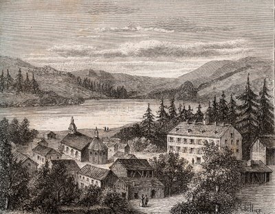 Lac de Gerardmer - الألزاس شامبين أردين لورين - نقش في "La France illustree: الجغرافيا والتاريخ والإدارة الإحصائية" بواسطة VA Malt-Brown. 1884 بواسطة المدرسة الفرنسية