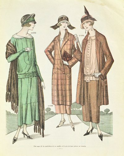أزياء السيدات ، رسم توضيحي من La Veritable Mode Française de Paris ، 1924 بواسطة المدرسة الفرنسية