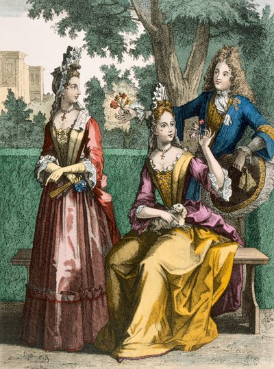 فساتين نهارية رسمية للسيدات ، 1690 بواسطة المدرسة الفرنسية