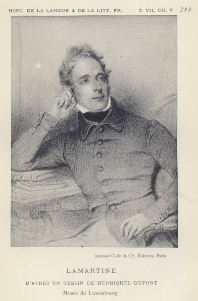 Lamartine (litho) بواسطة المدرسة الفرنسية