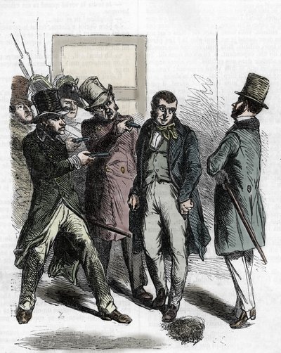 إلقاء القبض على فوترين (جاك كولين) في "Le pere goriot" بواسطة المدرسة الفرنسية