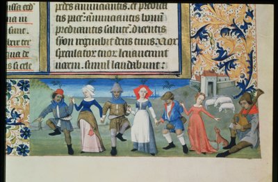 خط 873 f.21 رقصة الرعاة ، من ساعات شارل أنجوليم بواسطة المدرسة الفرنسية