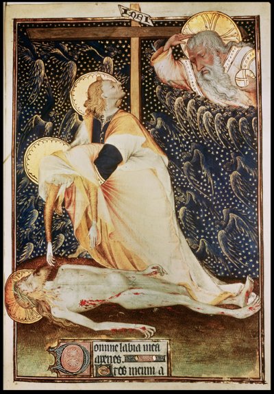 Lat 9471 f.135 ترسب المسيح ، صنع ليولاندا ، أرملة لويس الثاني من أنجو ، والمعروفة في حياتها كملكة صقلية ، من Grandes Heures de Rohan ، 1418 بواسطة المدرسة الفرنسية