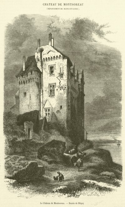 Le Chateau de Montsoreau (engraving) بواسطة المدرسة الفرنسية