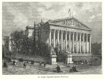 Le Corps legislatif, Palais Bourbon (engraving) بواسطة المدرسة الفرنسية