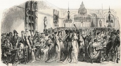 Le Grand Salon du cafe Frascati في باريس في القرن التاسع عشر - نقش في "Tableau-de-Paris" لإدموند تيكسييه 1852 بواسطة المدرسة الفرنسية
