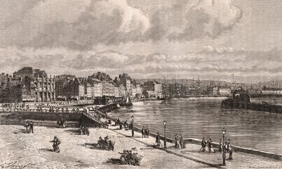 لوهافر - نورماندي - نقش في "La France Illustré: الجغرافيا والتاريخ وإحصاء الإدارة" بقلم VA Malt-Brown. 1884 بواسطة المدرسة الفرنسية