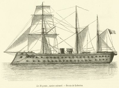 Le Magenta, navire cuirasse (engraving) بواسطة المدرسة الفرنسية