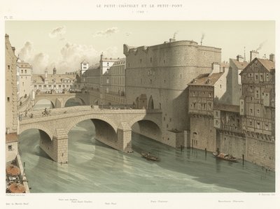 Le Petit-Chatelet و le Petit-Pont ، 1780 بواسطة المدرسة الفرنسية