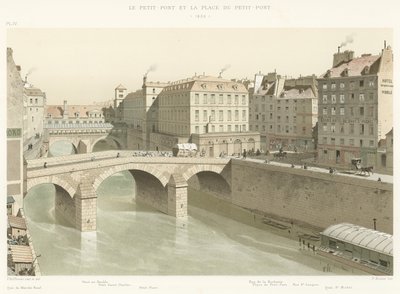 Le Petit-Pont و Place du Petit-Pont ، 1830 بواسطة المدرسة الفرنسية
