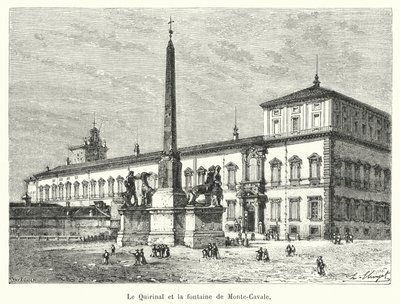 نافورة Quirinal ونافورة Monte-Cavale (نقش) بواسطة المدرسة الفرنسية