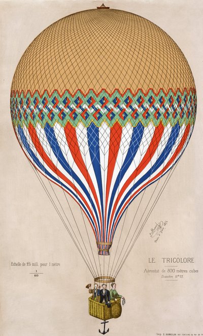 لو تريكولور ، سنة النشر. 1874 (لون ليثو) بواسطة المدرسة الفرنسية
