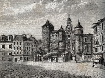 Le Vieux Paris - Le Grand Chatelet - نقش في "" التاريخ المادي والمدني والأخلاقي لباريس: من أقدم العصور التاريخية إلى يومنا هذا "بقلم جاك أنطوان دوليور بواسطة المدرسة الفرنسية