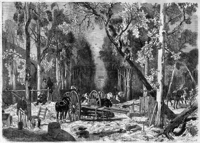 Le bucheron au jardin de Luxembourg في باريس عام 1870 - نقش من عام 1870 بواسطة المدرسة الفرنسية