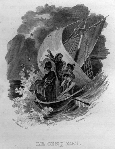 الخامس من مايو تشانسون دي بيرانجر في "" Oeuvres Completees "(1834) من تأليف Pierre Jean de Beranger (1780-1857) ، شاعر وكاتب أغاني فرنسي. بواسطة المدرسة الفرنسية
