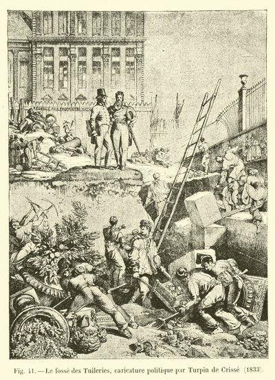 حفرة التويلري ، كاريكاتير سياسي بواسطة Turpin de Crisse ، 1833 بواسطة المدرسة الفرنسية