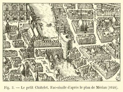 Le petit Chatelet، Fac-simile dapres le plan de Merian، 1648 بواسطة المدرسة الفرنسية