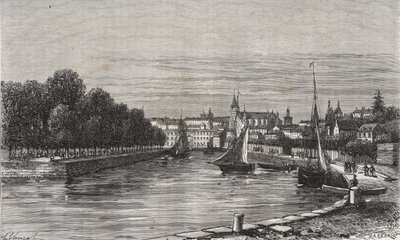 ميناء فان (موربيهان ، فرنسا) // ميناء فان (موربيهان ، فرنسا) - نقش في "La France illustrie: geographie، history، management statistique" بقلم V.-A. الشعير براون. 1884 بواسطة المدرسة الفرنسية