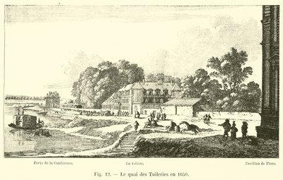 Quai des Tuileries عام 1650 بواسطة المدرسة الفرنسية