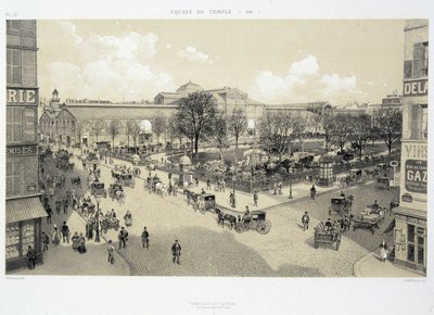 Le Square du Temple عام 1881 - في "باريس عبر العصور: le Temple et la rue Royale" ، أواخر القرن التاسع عشر بواسطة المدرسة الفرنسية