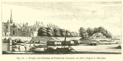 كنيسة Celestines وبوابة أرسنال ، في عام 1660 ، بعد I Silvestre بواسطة المدرسة الفرنسية