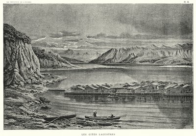 Les Cites Lacustres (نقش) بواسطة المدرسة الفرنسية
