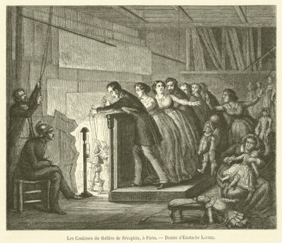 Les Coulisses du theatre de Seraphin, a Paris (engraving) بواسطة المدرسة الفرنسية