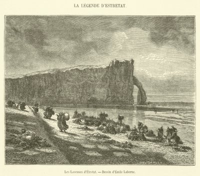 Les Laveuses d'Etretat (نقش) بواسطة المدرسة الفرنسية