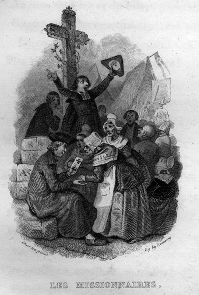 Les Missionionnaires Chanson de Beranger في "" Oeuvres Completees "(1834) من تأليف Pierre Jean de Beranger (1780-1857) ، شاعر وكاتب أغاني فرنسي. بواسطة المدرسة الفرنسية