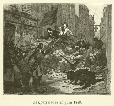 المتاريس في يونيو 1848 (نقش) بواسطة المدرسة الفرنسية