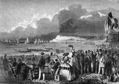 سباقات القوارب في لوهافر عام 1857. بواسطة المدرسة الفرنسية