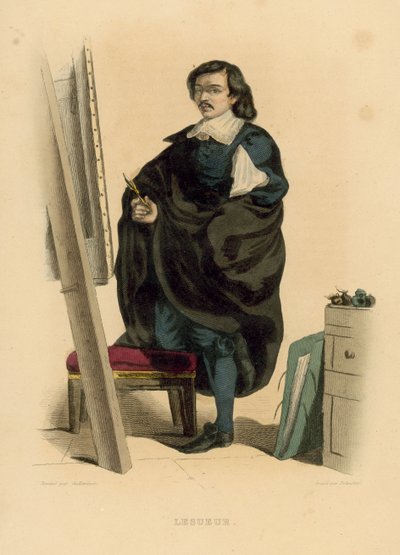 Lesueur (coloured engraving) بواسطة المدرسة الفرنسية