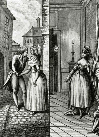 Libertinage - في "تاريخ امرأة الجمهورية الفرنسية يومًا بعد يوم" ، رستيف دي لا بريتون (1734-1806) ، جنيف 1791-1794. بواسطة المدرسة الفرنسية