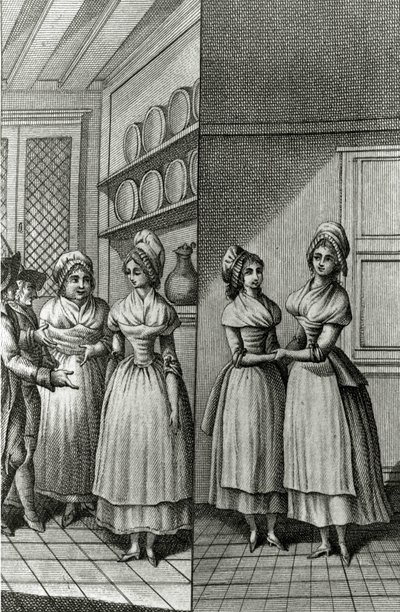 Libertinage - في "تاريخ امرأة الجمهورية الفرنسية يومًا بعد يوم" ، رستيف دي لا بريتون (1734-1806) ، جنيف 1791-1794. بواسطة المدرسة الفرنسية