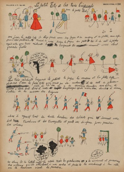 Little Toto and the three brigands (coloured engraving) بواسطة المدرسة الفرنسية
