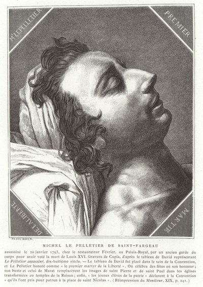 لويس ميشيل لو بيليتييه ، ماركيز سان فارجو ، سياسي ثوري فرنسي ، 1793 بواسطة المدرسة الفرنسية